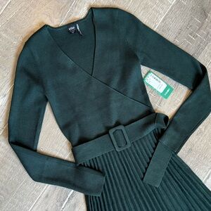 Icône by Simons Belted Crossover Dress